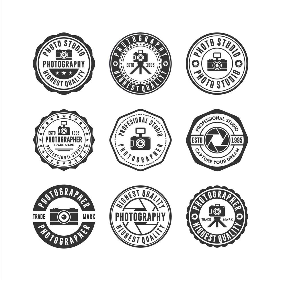 badge stamps photography vector design collection