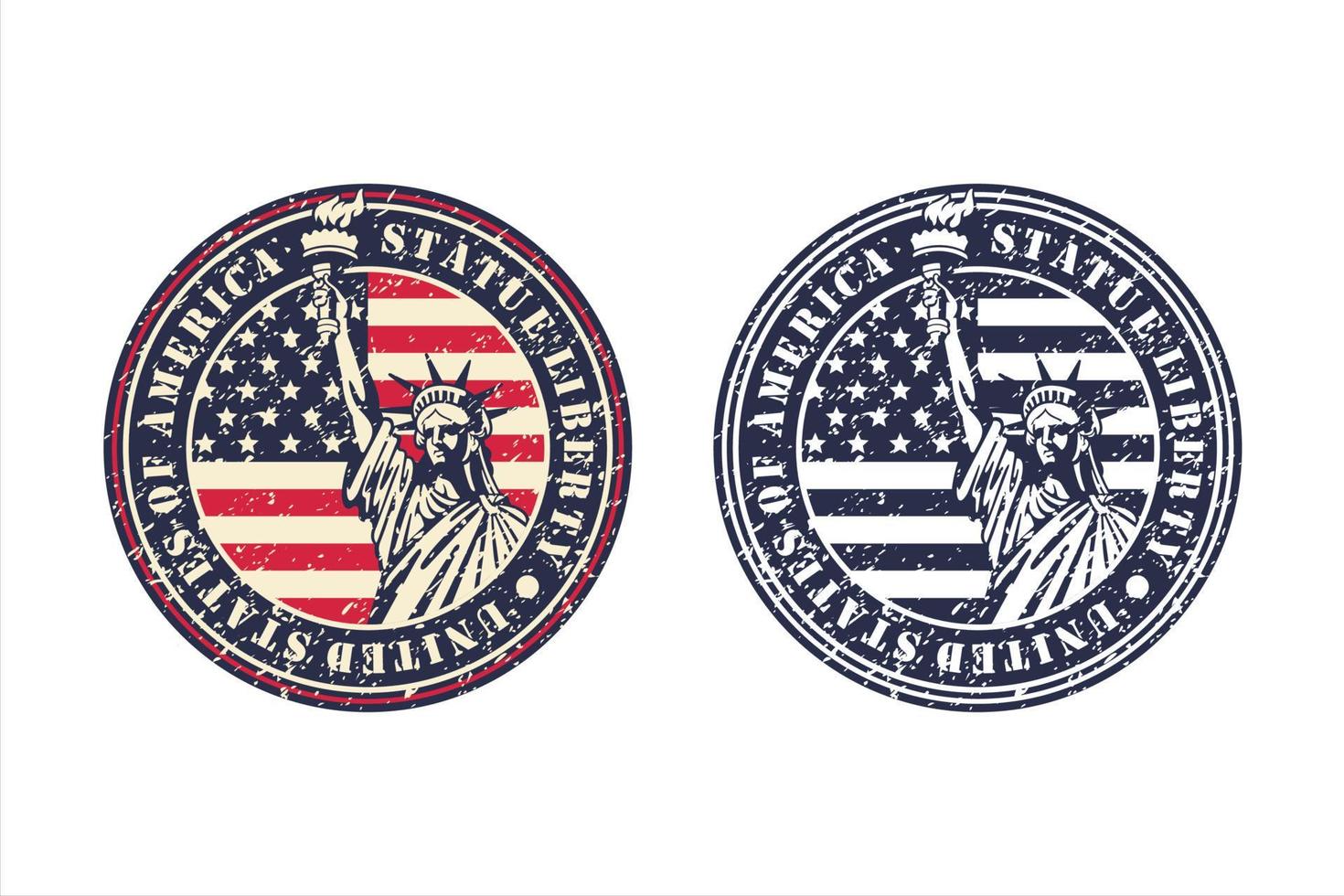 Statue Liberty united states of america vintage vector design