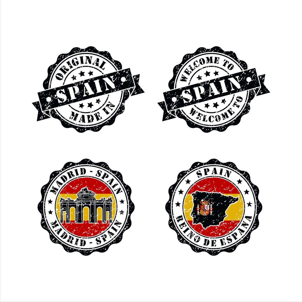 Stamp welcome to madrid spain Collection vector