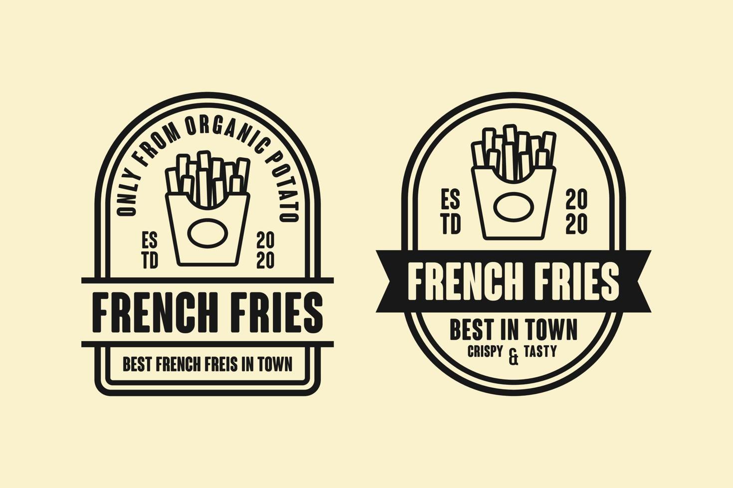 French fries logo design collection vector