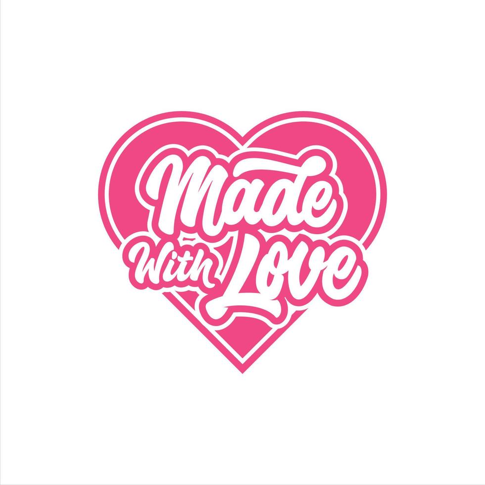 Valentine day made with love logo vector