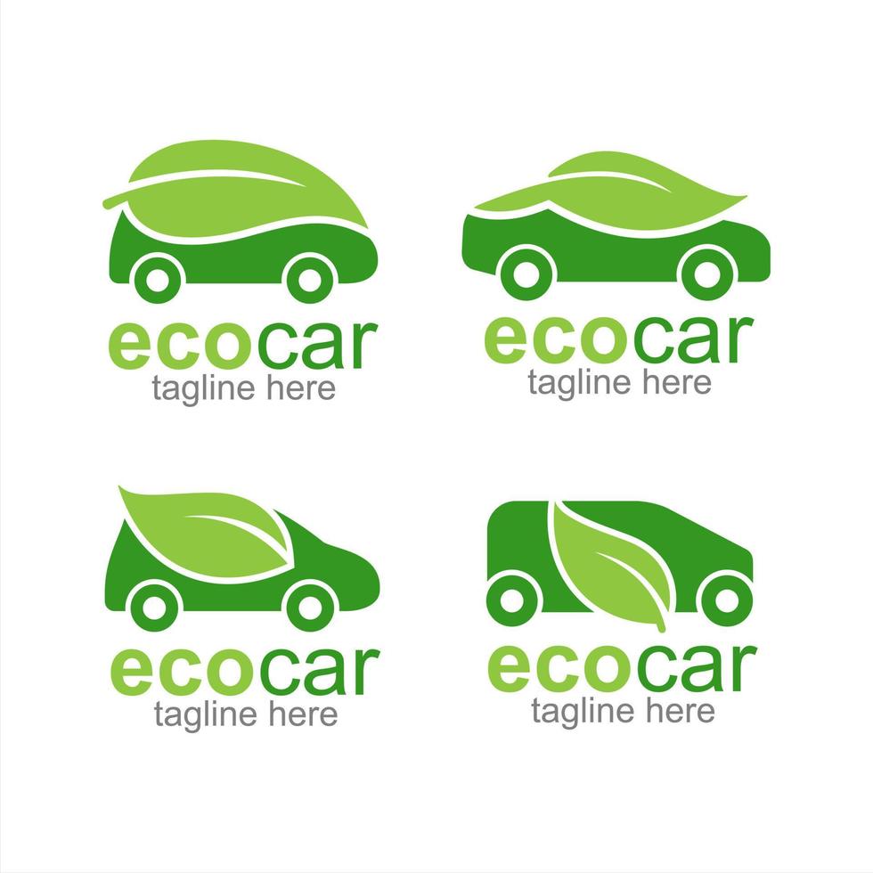 diseño vectorial de logotipos de coches ecológicos vector