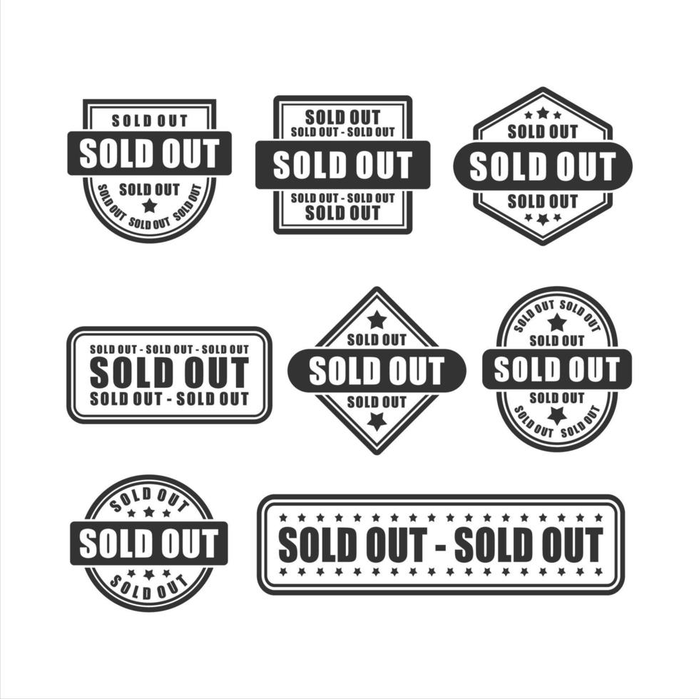 insignia soldout colección de diseño de vectores