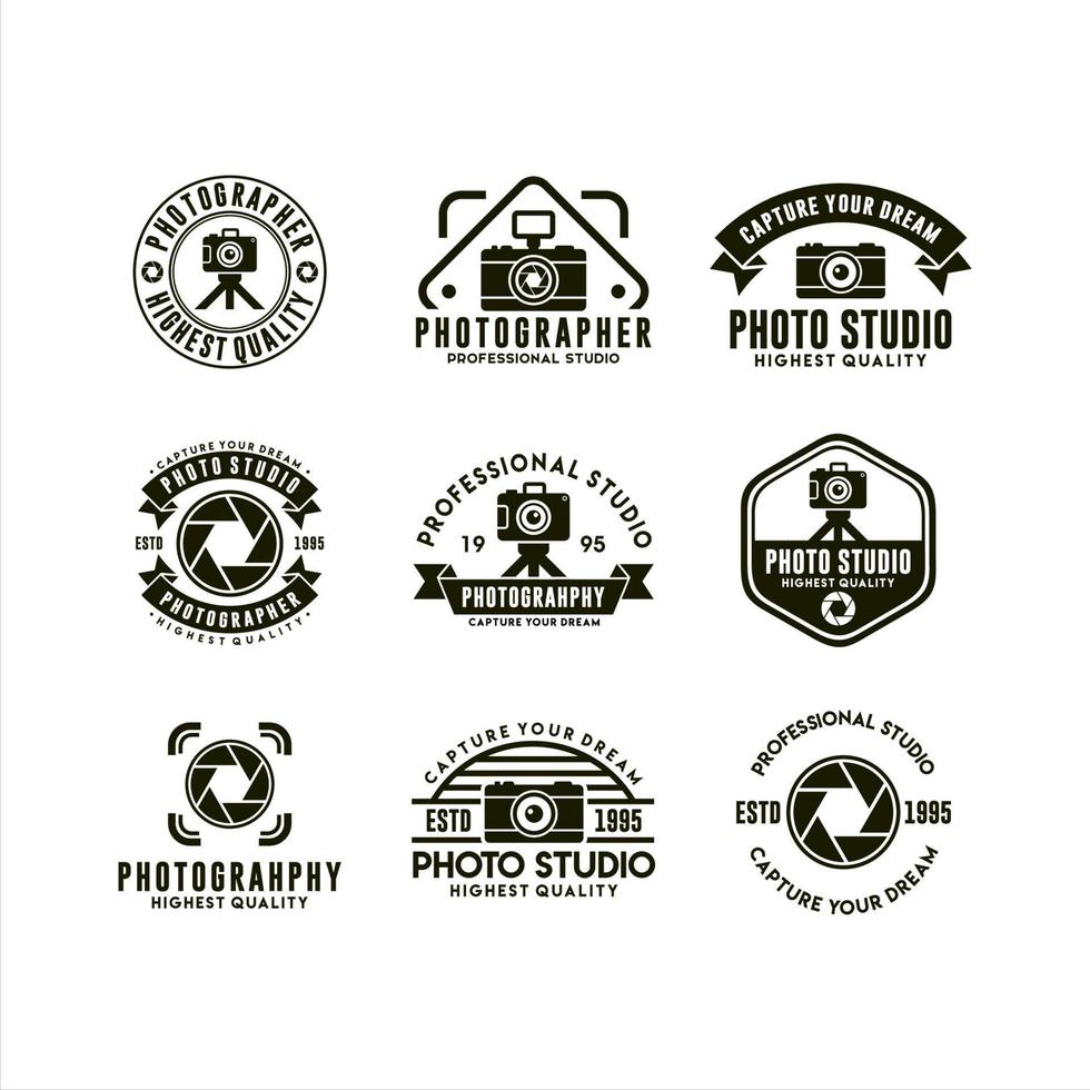 Photo Studio Photogapher Logos Set 5417437 Vector Art at Vecteezy