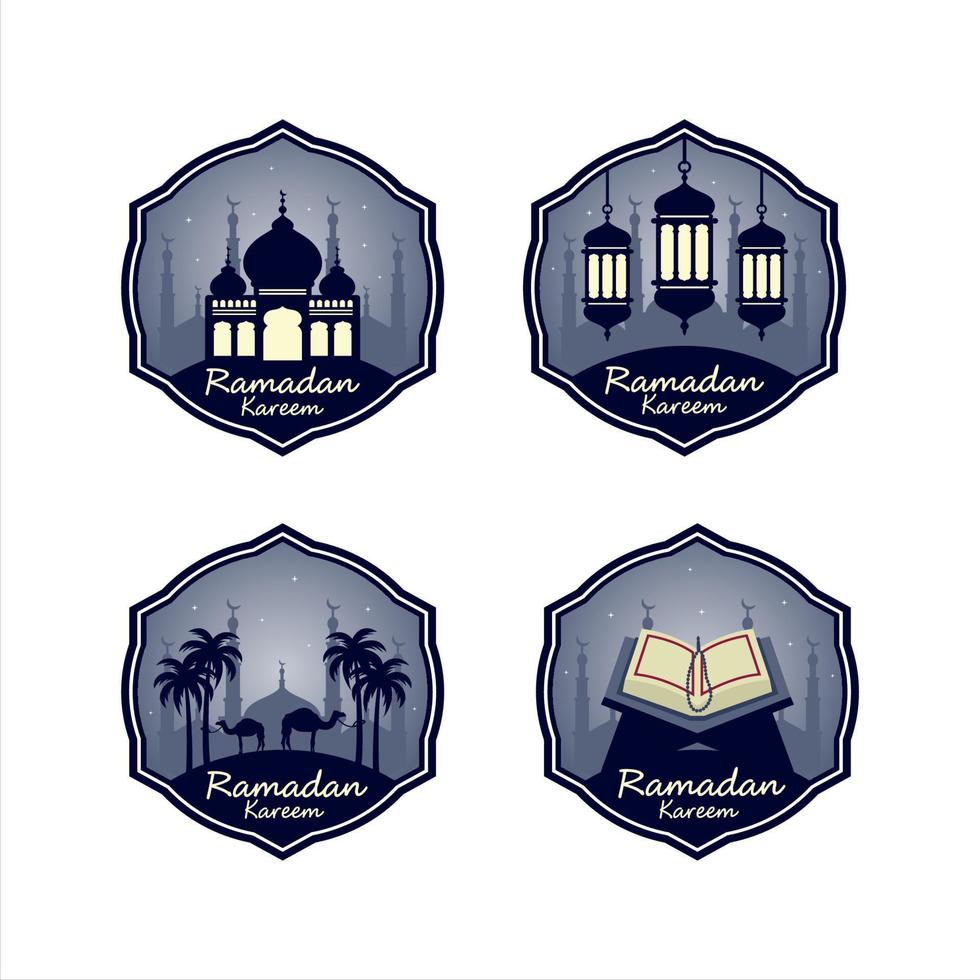 Flat design Ramadan kareem collection vector