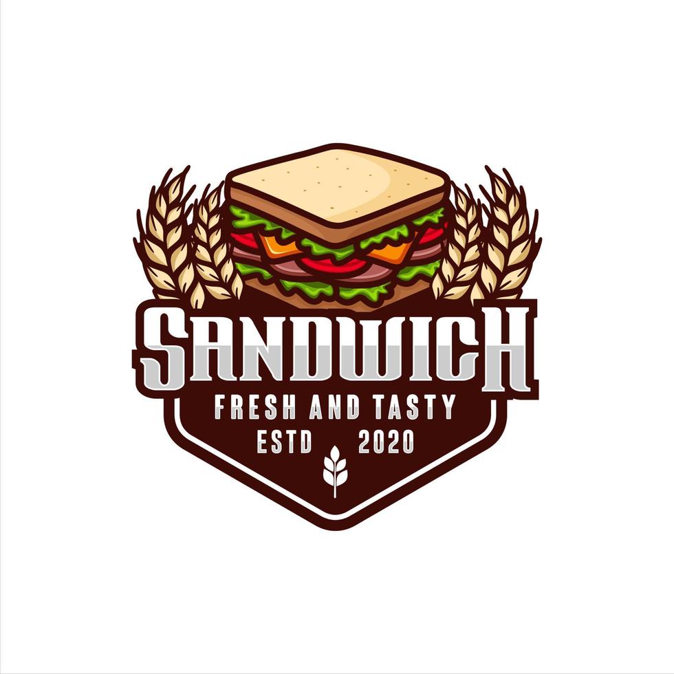 Sandwich fresh and tasty vector design logo