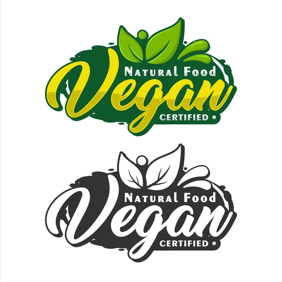 logotipo premium de diseño de alimentos naturales veganos vector