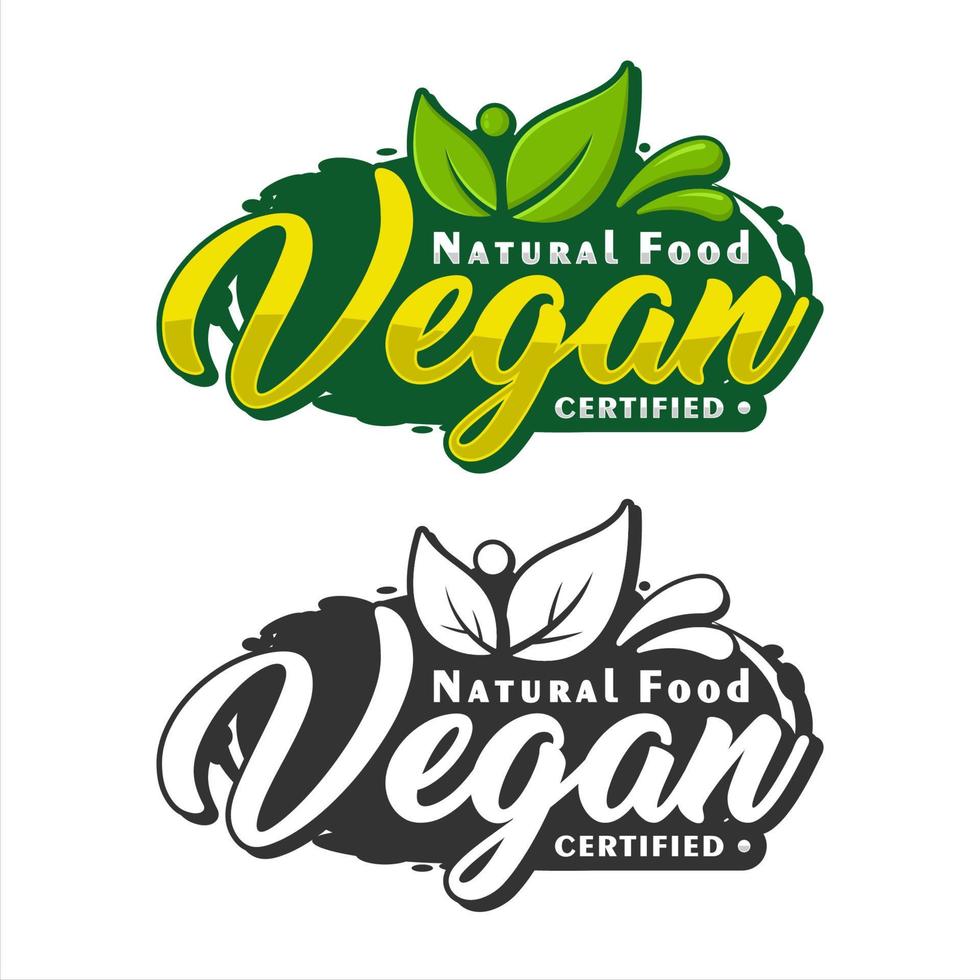 Vegan natural food design premium logo vector