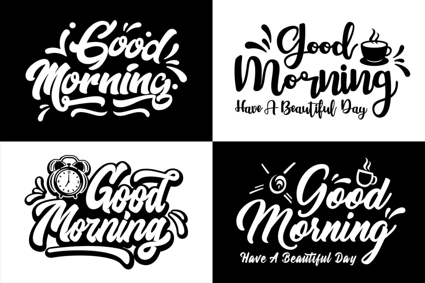 God Morning lettering vector design