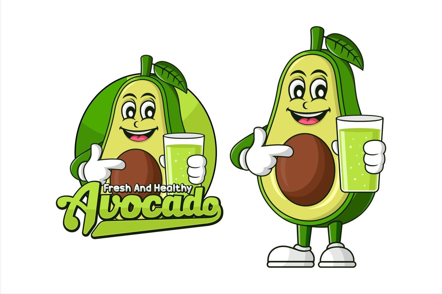 diseño de vector de comida saludable de jugo de aguacate