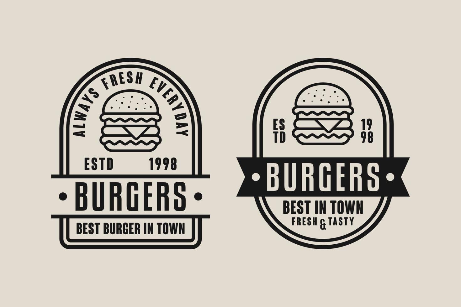 colección de logotipo vintage de diseño de vector de hamburguesa