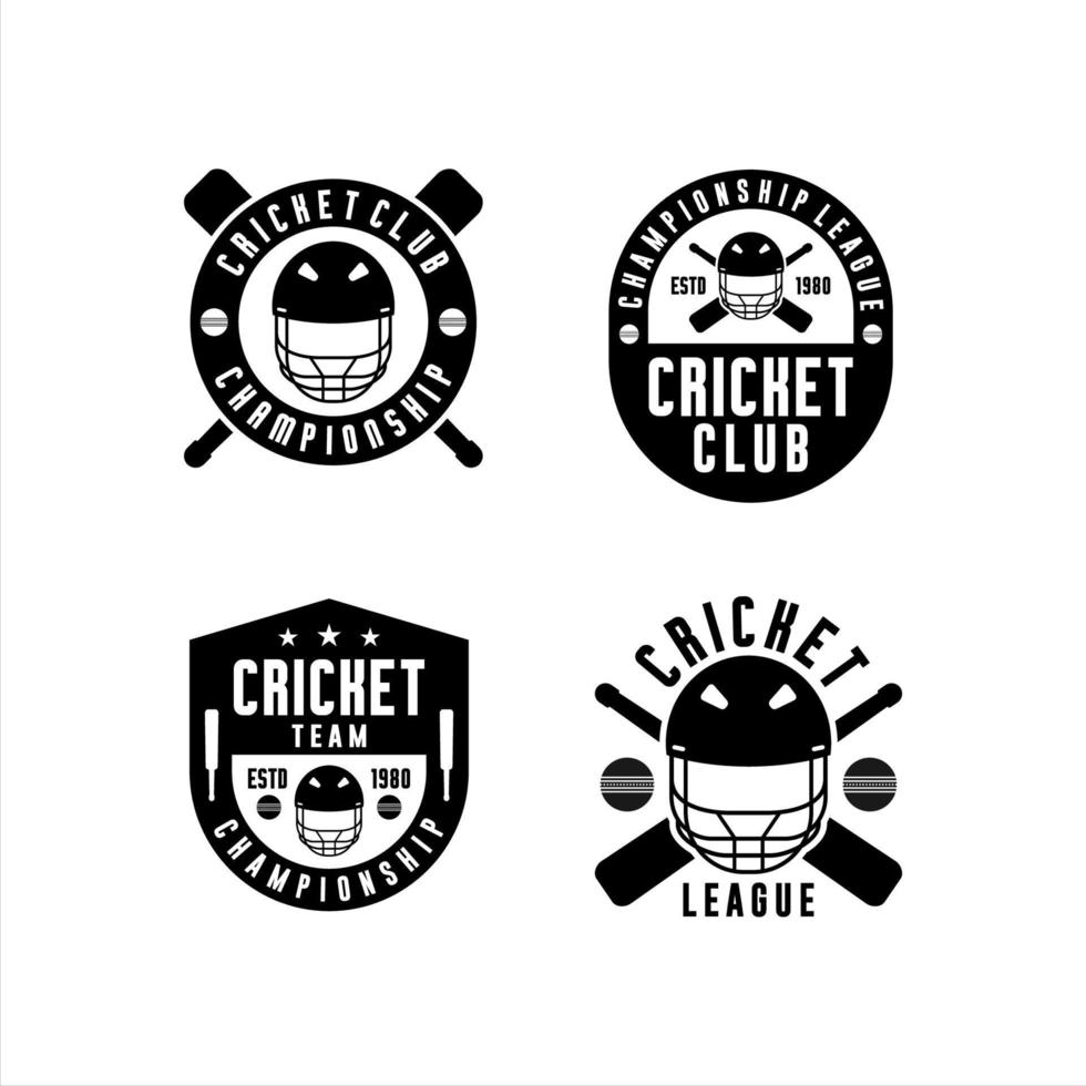 Cricket Championship League Logos Collections vector