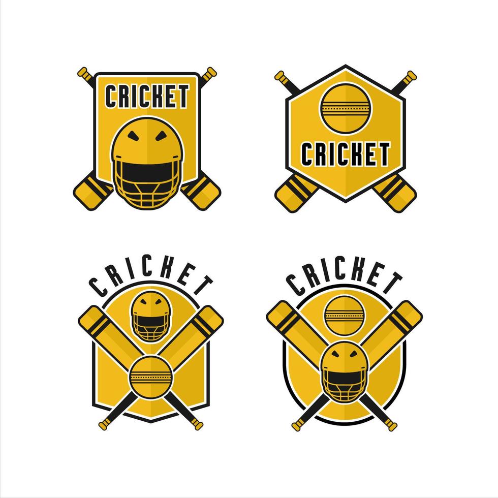 Cricket Logos Yellow Vector Collections