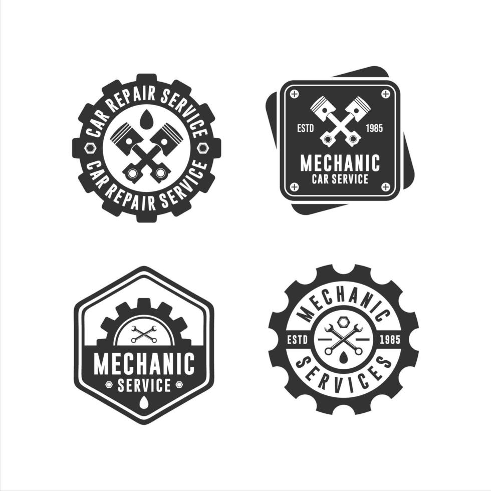 Mechanic Service Repair Logos Design vector