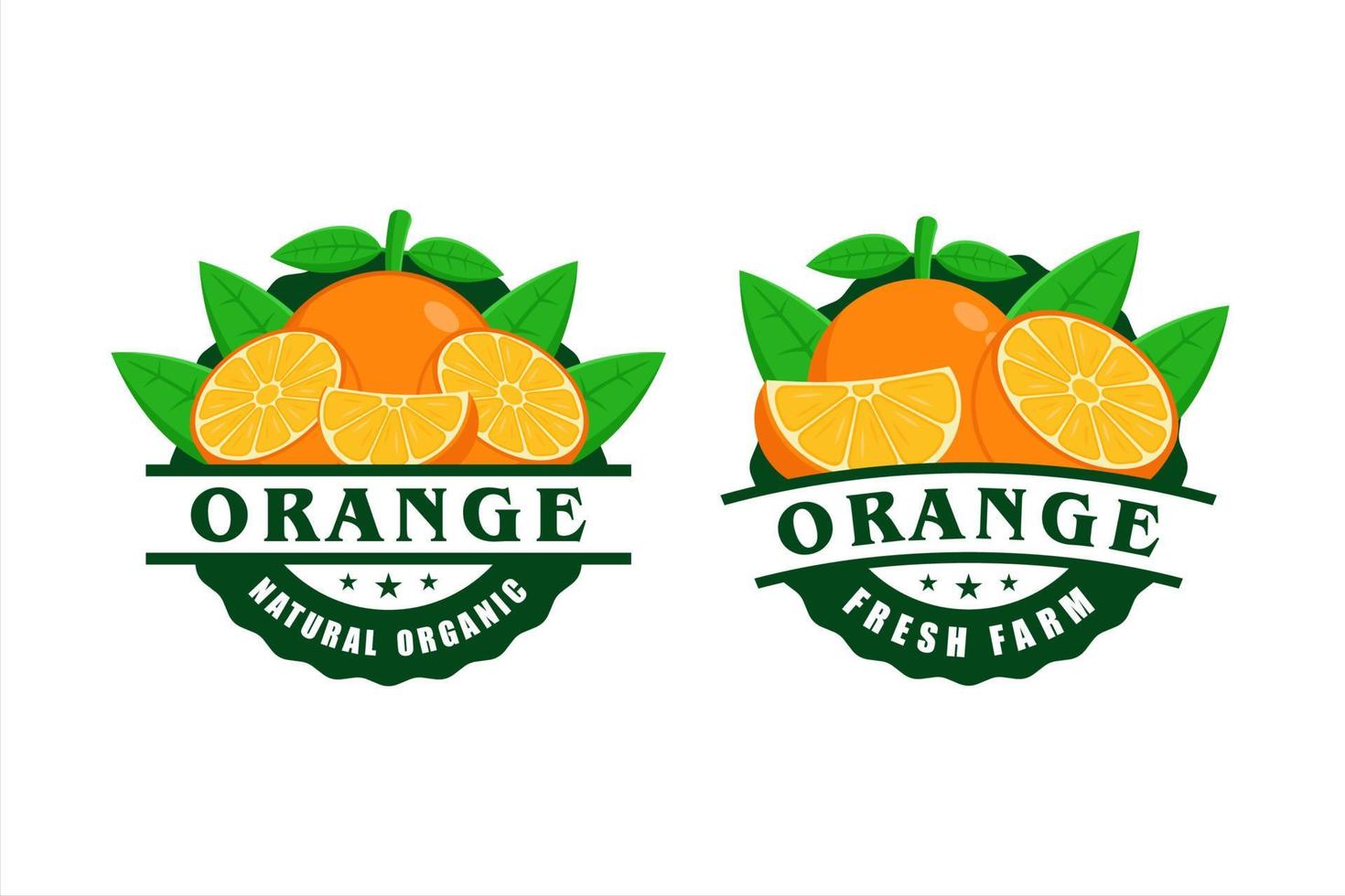 Orange natural organic fram fresh design logo vector