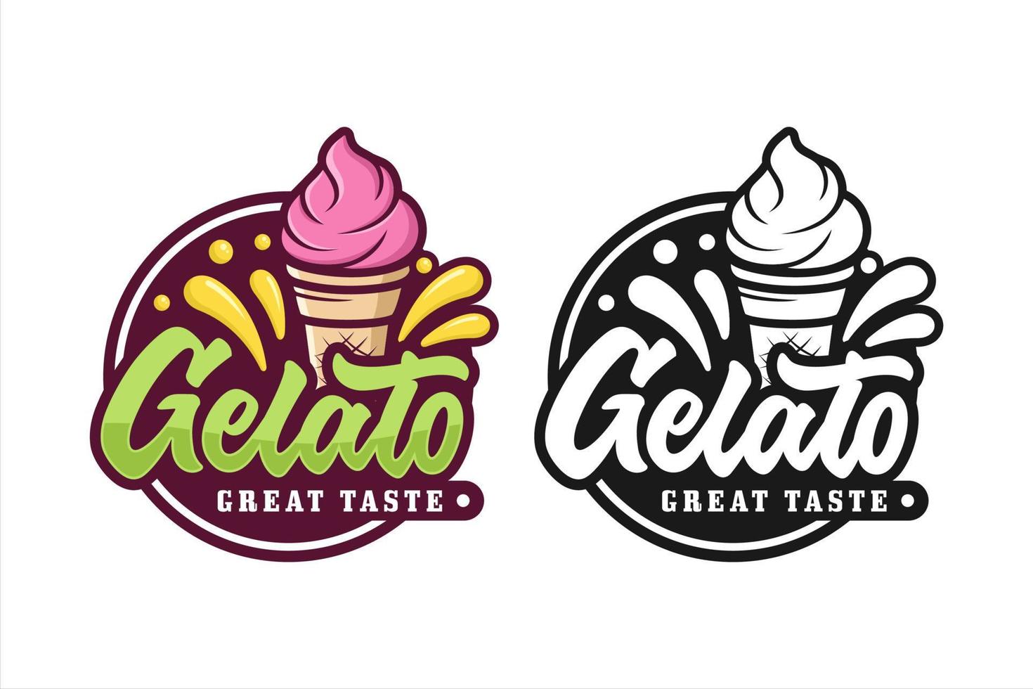 helado gelato logotipo premium vector