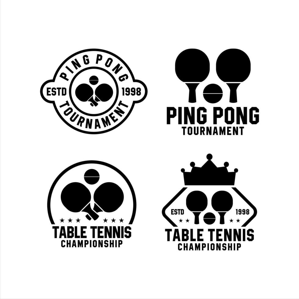 logotipos del juego de pin pong de tenis de mesa vector