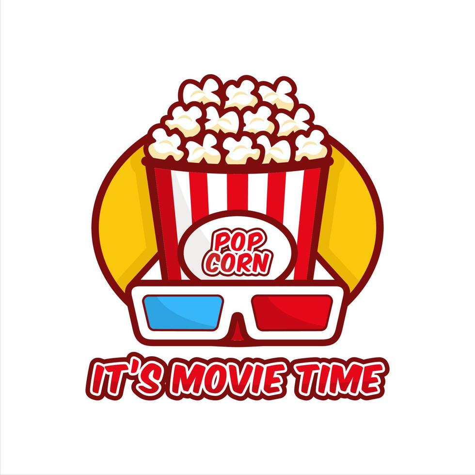 Popcorn movie time vector design