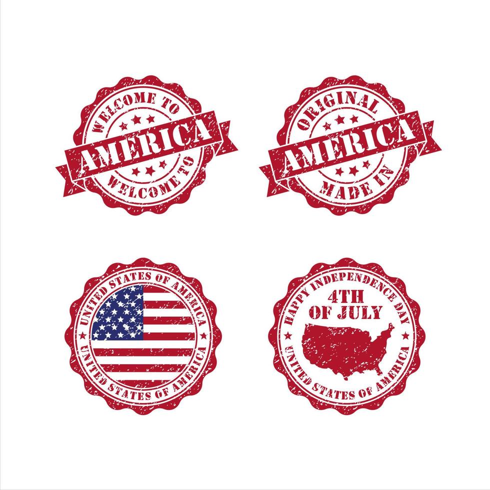 Stamps united stated of america collection vector