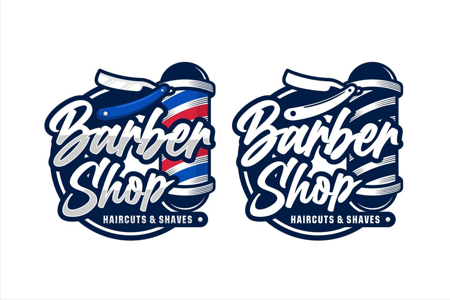 logotipo premium de diseño vectorial de barbería vector