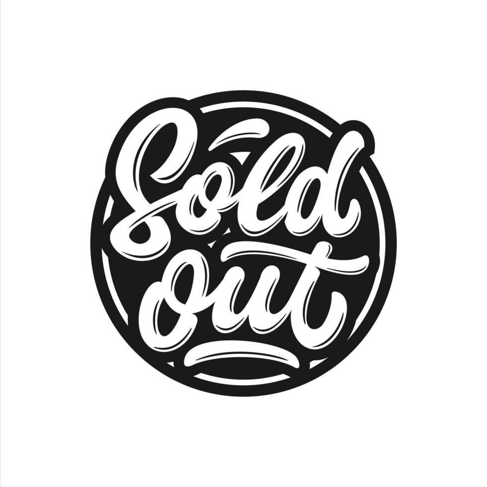 Sold out lettering stamp premium logo vector