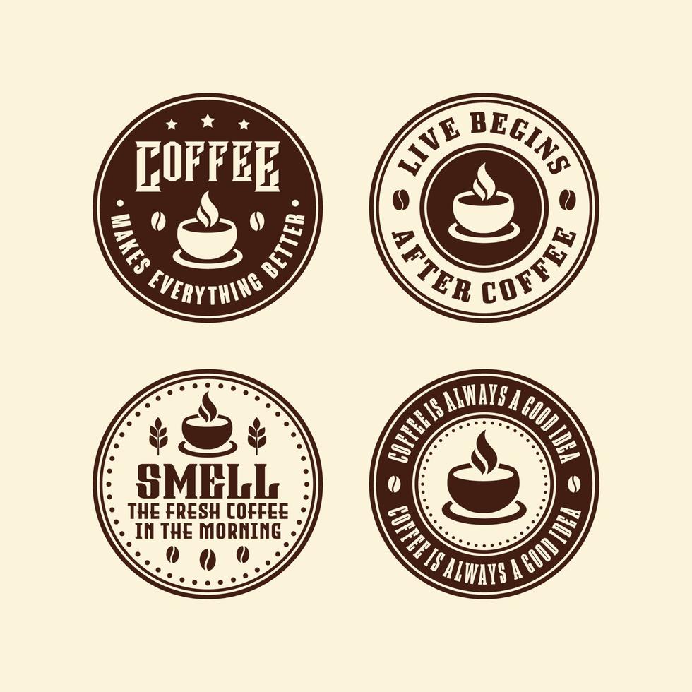 colección de logotipos de diseño de vectores de café circular