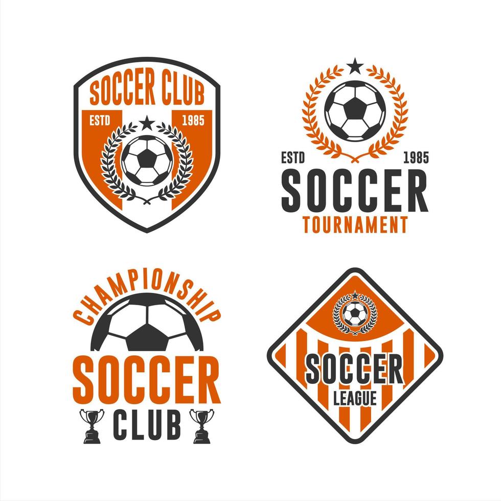 conjunto de logotipo de campeonato de club de fútbol vector