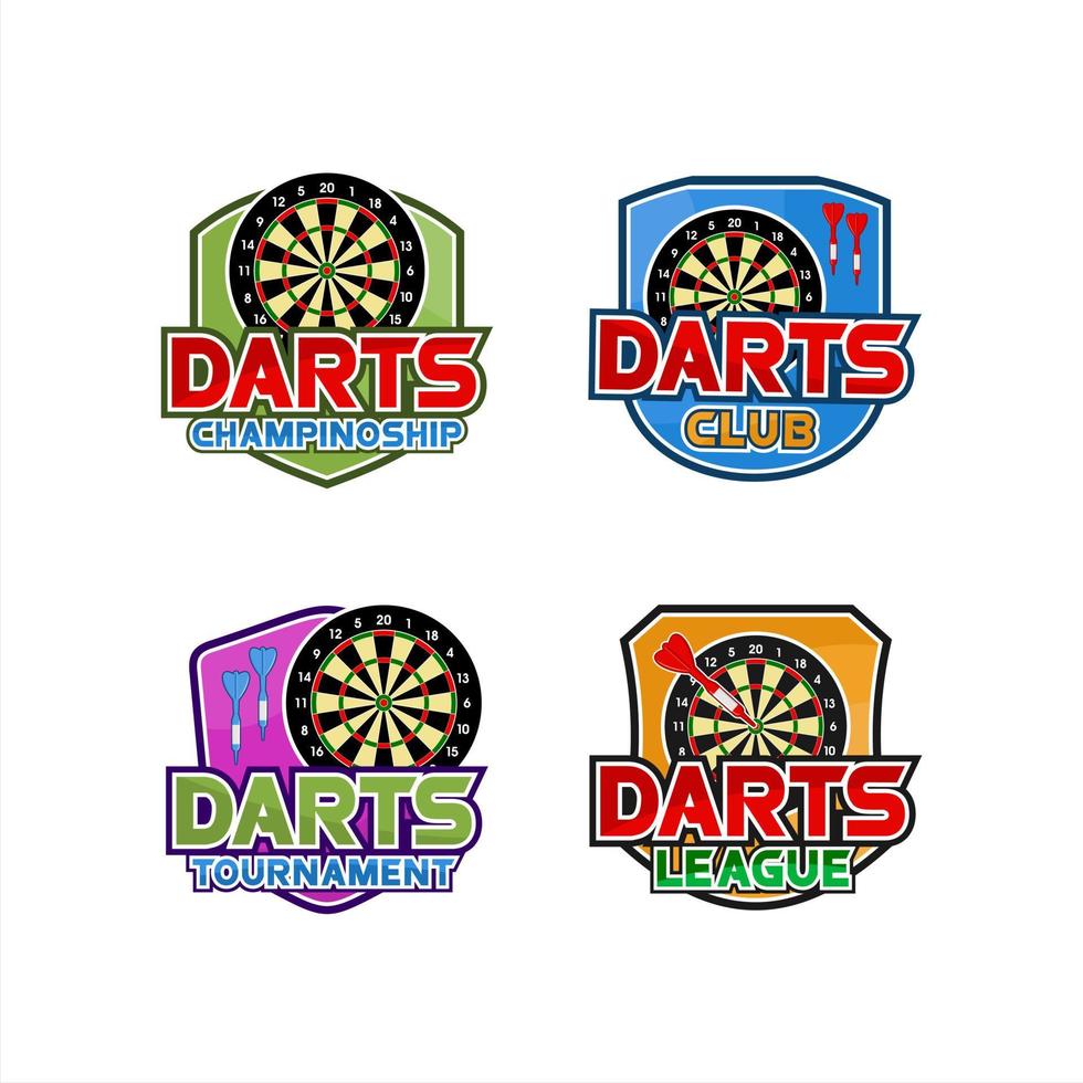 Darts club tournamen championship set vector