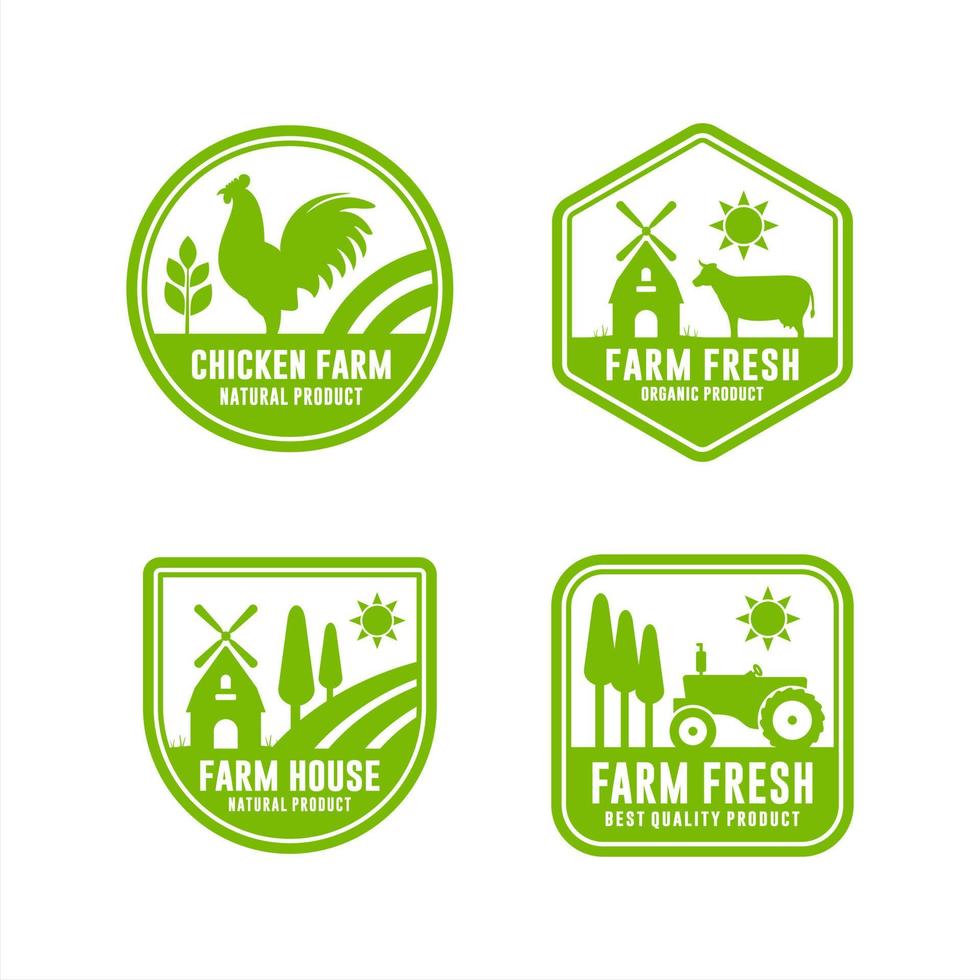 granja fresca logos producto natural vector