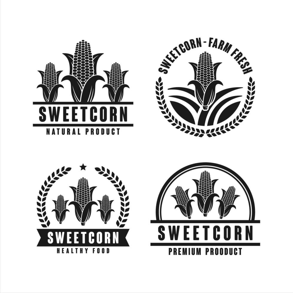 Sweetcorn natural product design logo collection vector