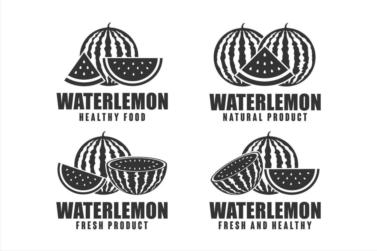 colección de logotipos de diseño de vectores de alimentos saludables de sandía
