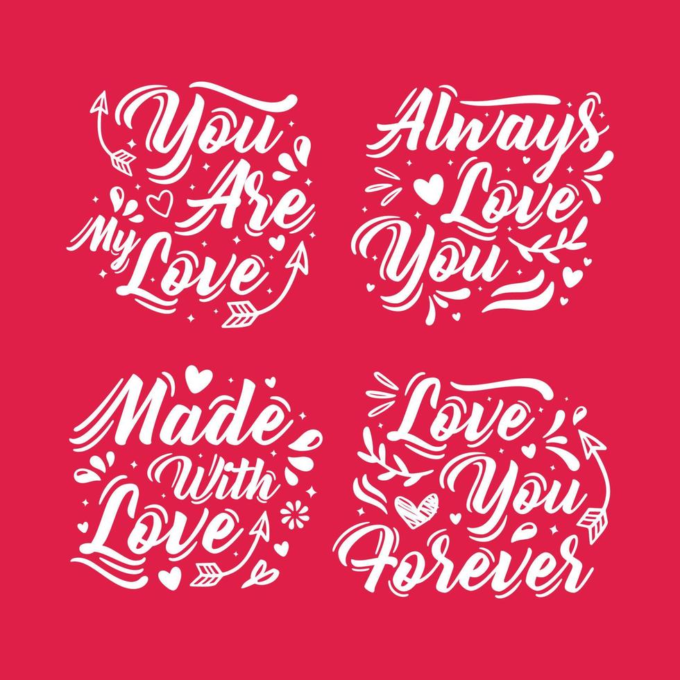 lettering valentine day logo collection vector