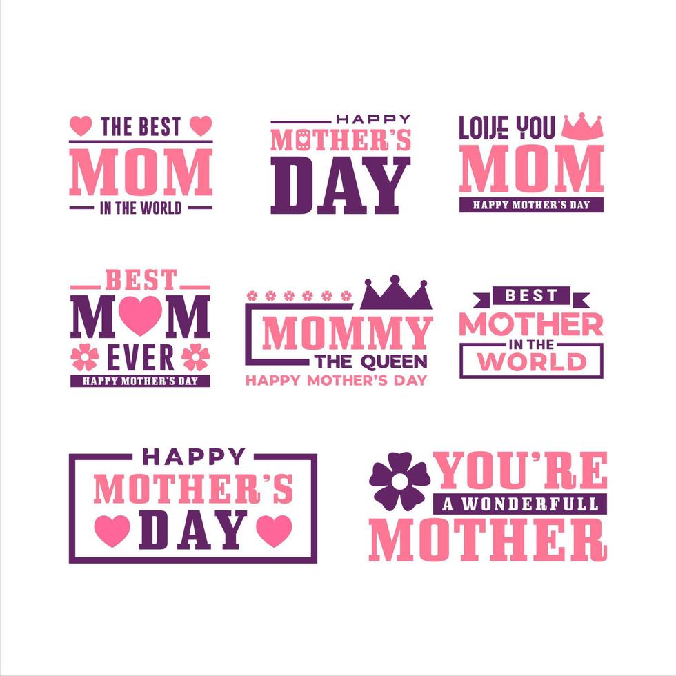 Mother Day badge collections logo flat vector