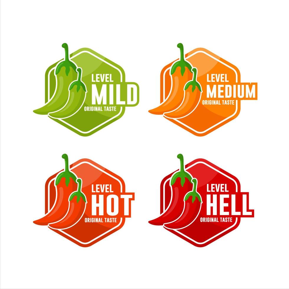 Chili Peppers Level Vector Design Logo Collection