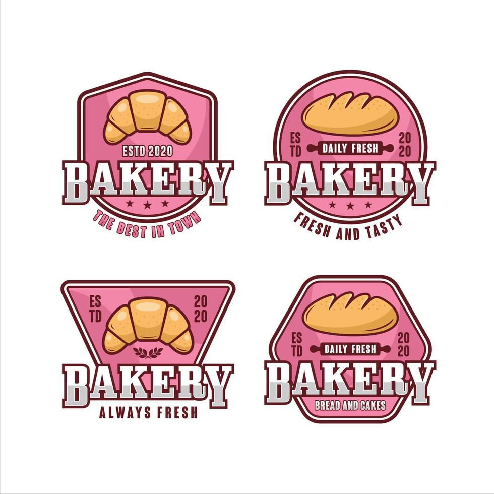 Bakery badge vector design logo collection