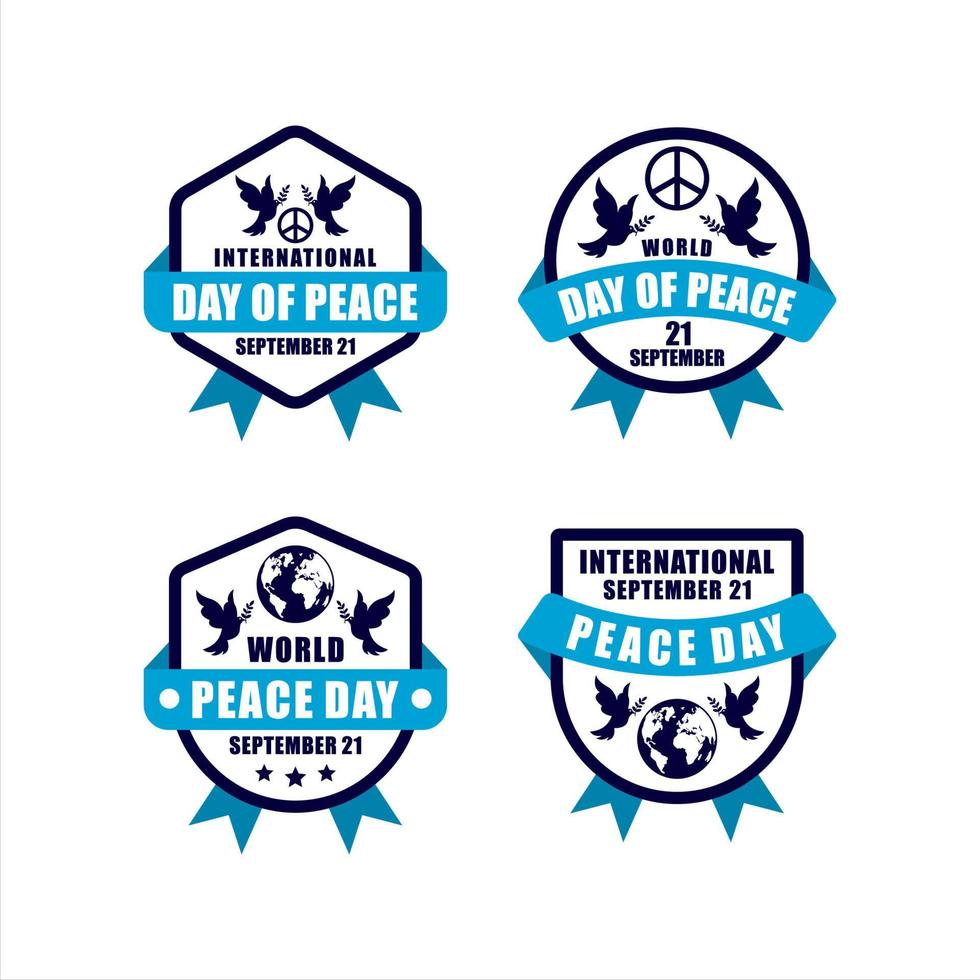colección de vectores de insignias del día internacional de la paz