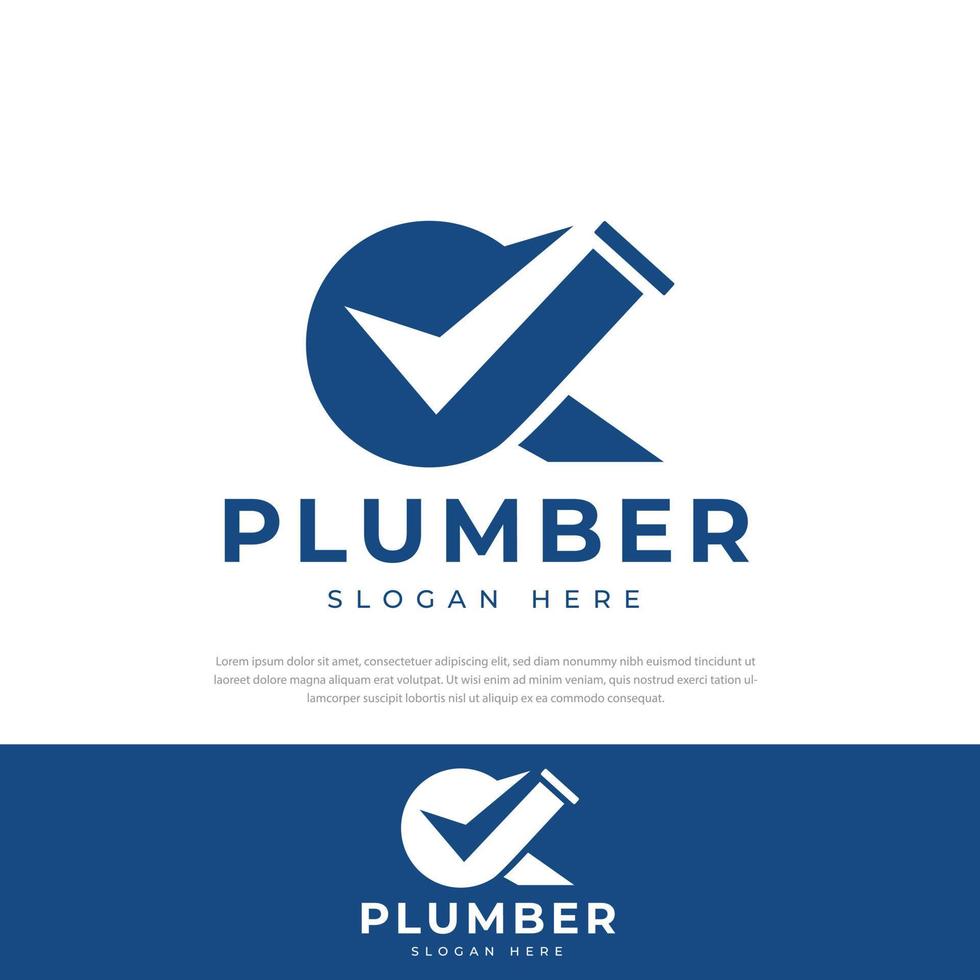 Pipe Logo Check Paint Logo Design Template Elements vector