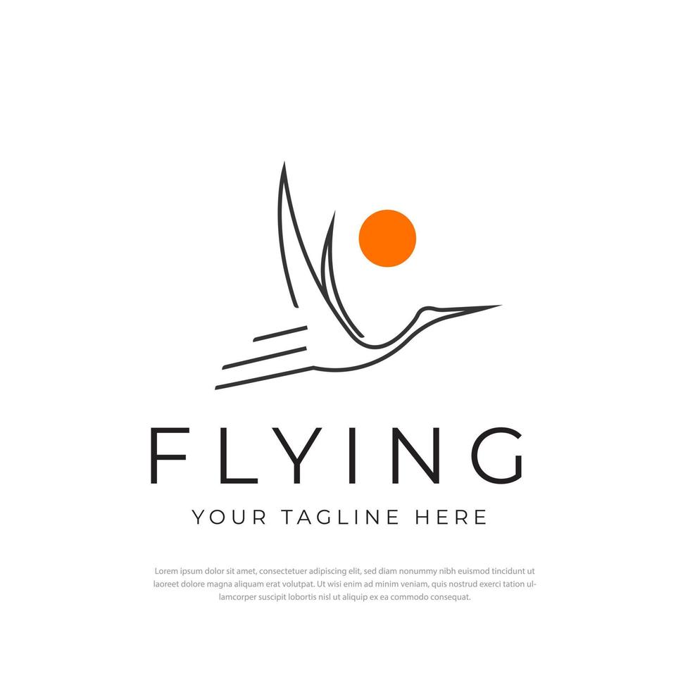 Simple flying bird logo monogram template vector design symbol Bird logo design