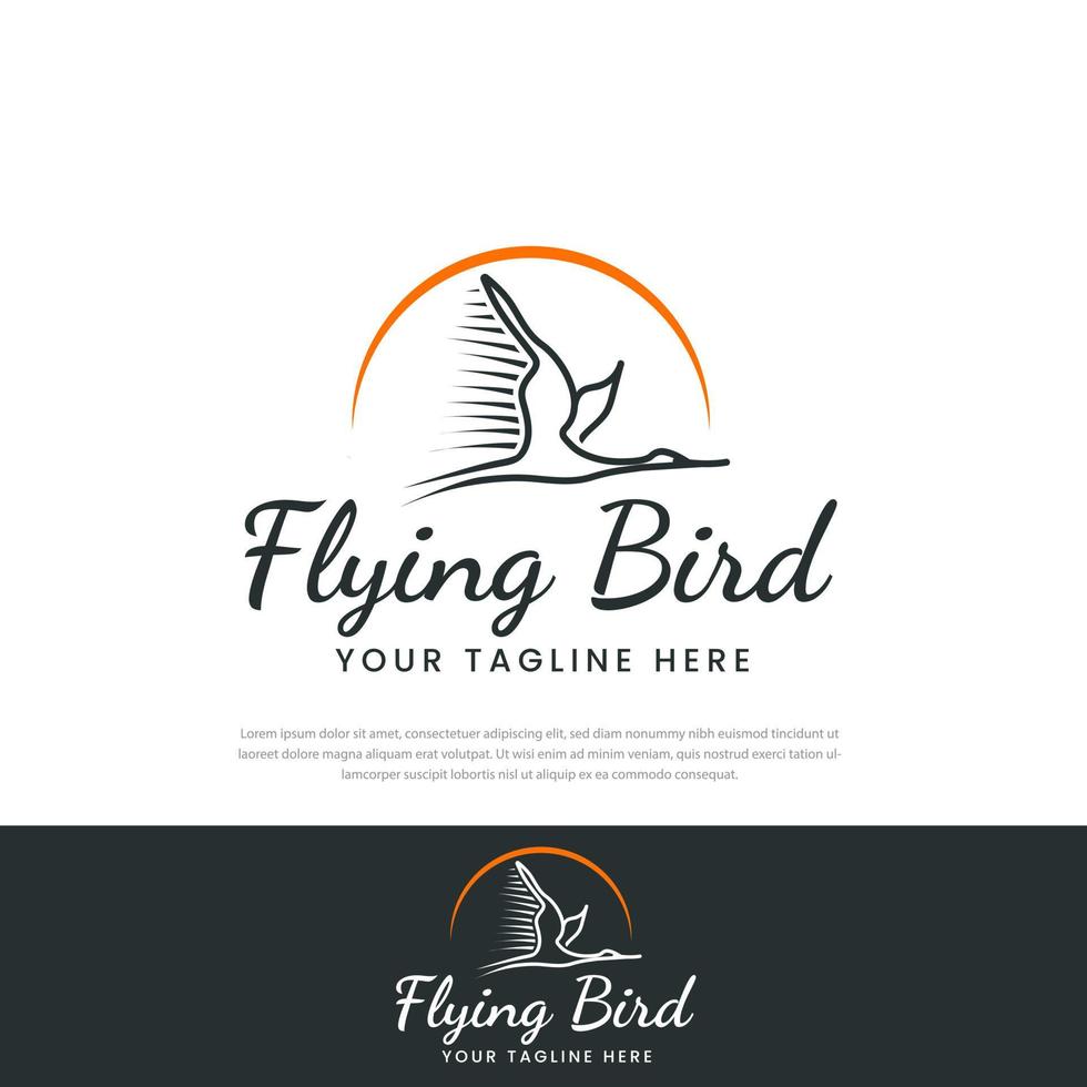 Simple flying bird abstract logo , template , vector design symbol Bird logo design