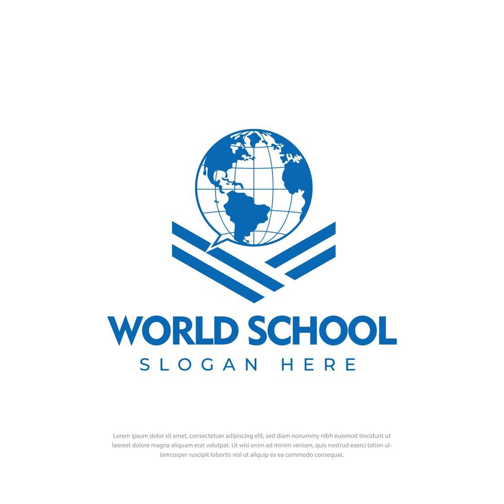 logotipo de educación global. elemento de globo. plantilla de logotipo de educación. concepto de ilustración vectorial vector