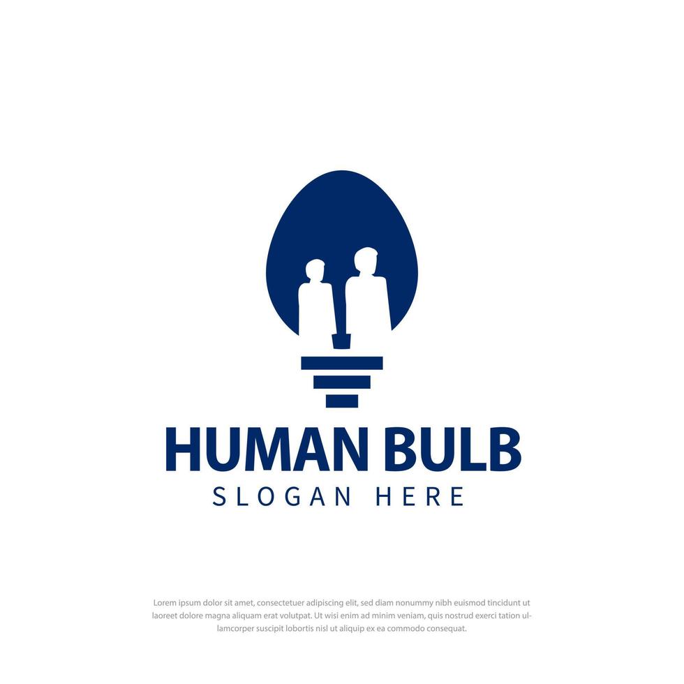 Two light bulb logo human icon, symbol, icon, design template vector