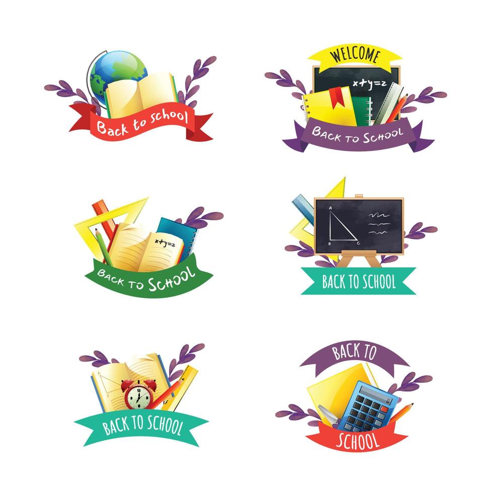 Back to School Icon Set Collection vector