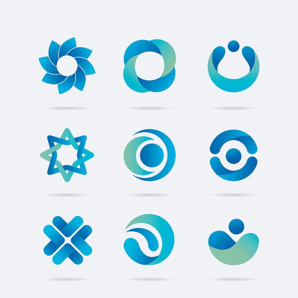 colección de elementos de logotipo abstracto con un esquema de color genial vector