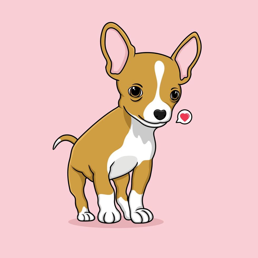 cute chihuahua dog illustration. vector