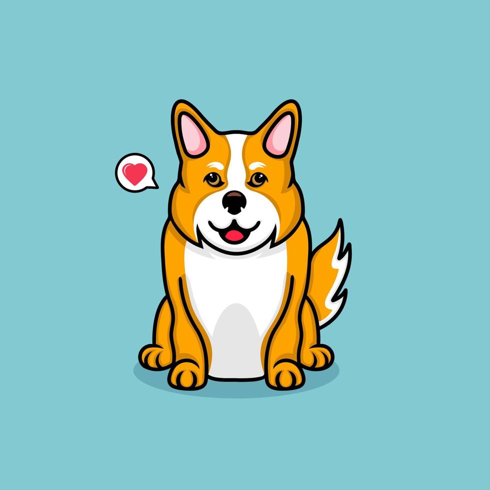 cute dog sitting vector