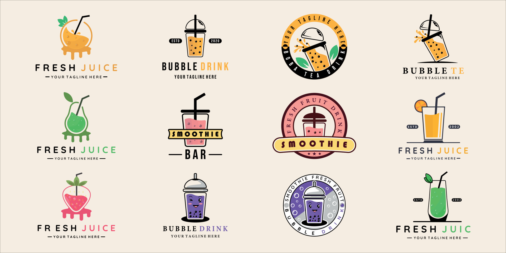 Juice Bar Logo Vector Art, Icons, and Graphics for Free Download