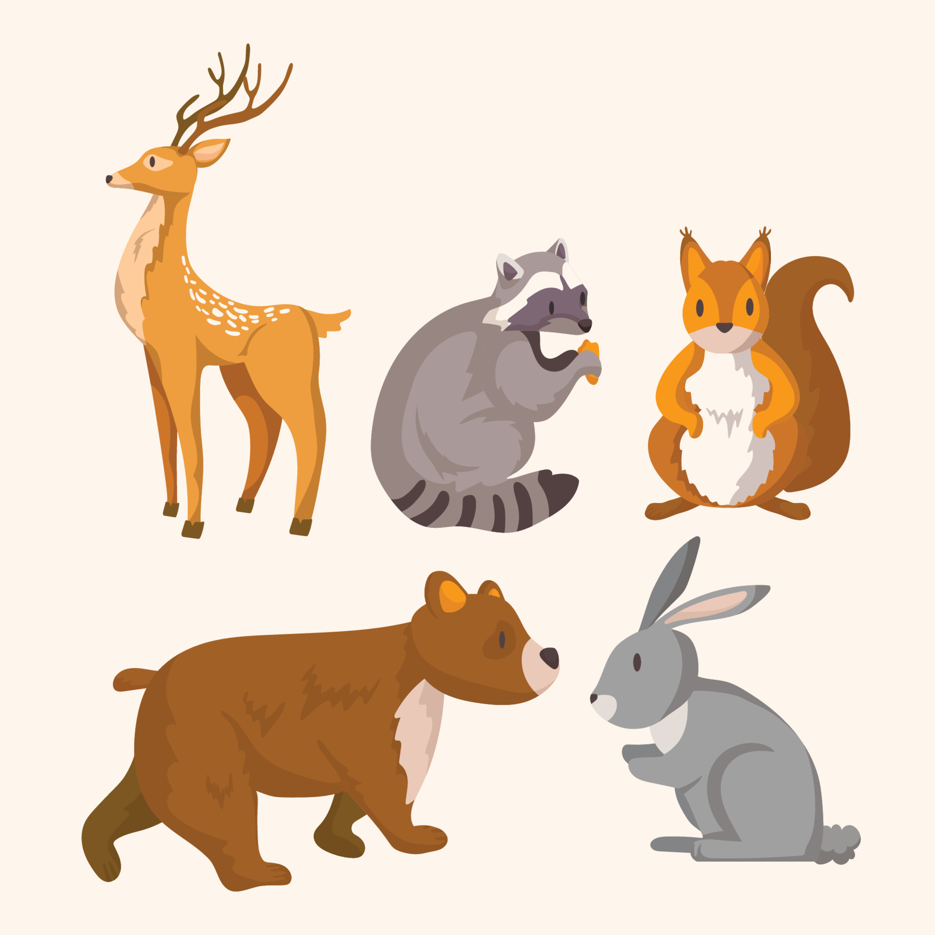 Spring Animals Collection 5417968 Vector Art at Vecteezy