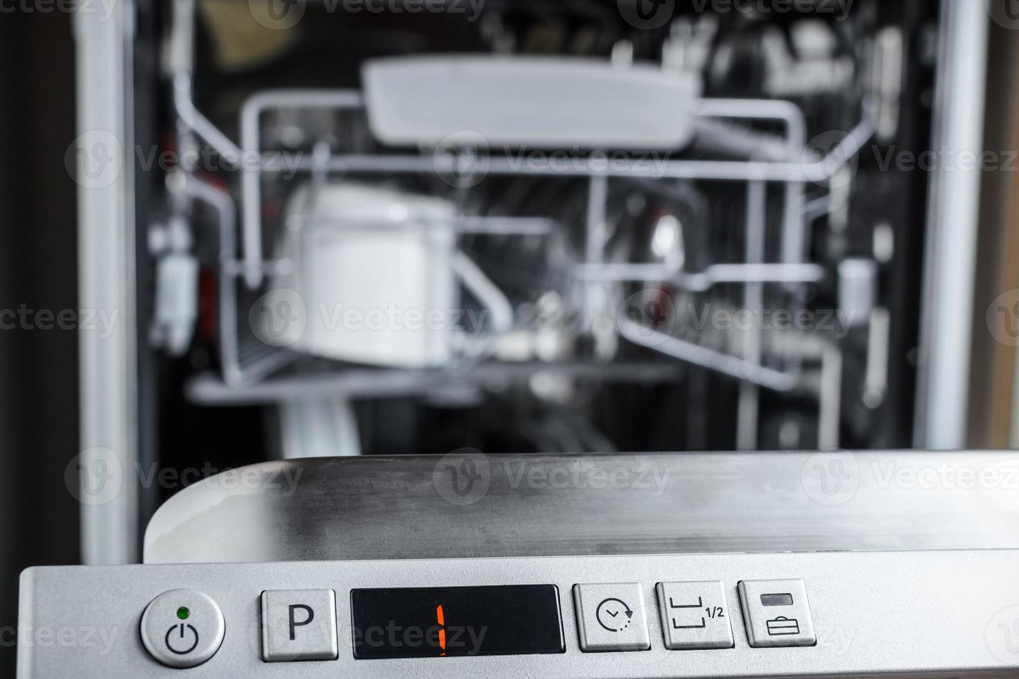control panel in the dishwasher photo