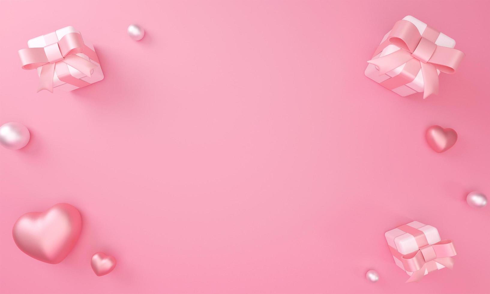 Happy valentines day background 3d rendering photo