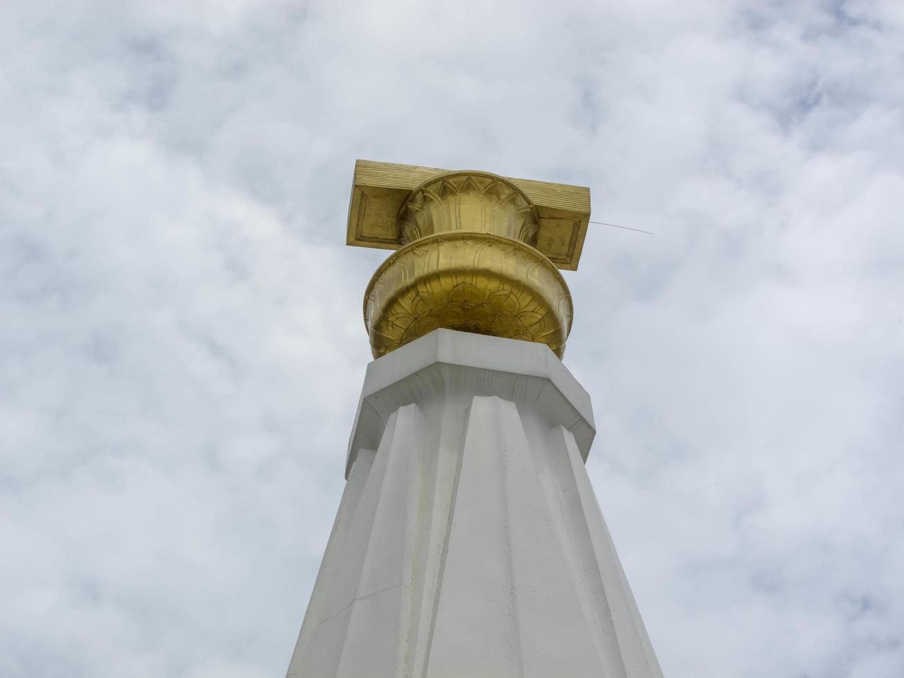 The Safeguarding the Constitutional Monument BANGKOKTHAILAND08 AUGUST 2018 Political conflict led to the fight at this place by the winner of the Revolutionary Party in 1932. on 08 AUGUST 2018 in photo